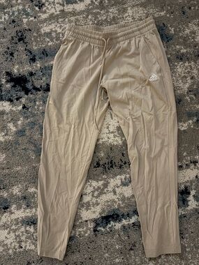 adidas Beige Elastic Waist Track Pants